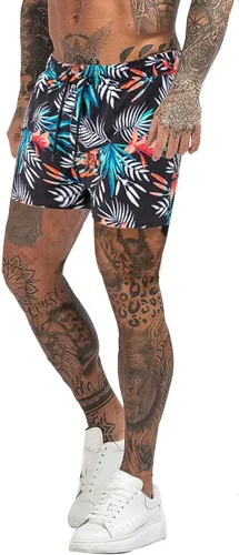 Vista 2 de GINGTTO Trajes de baño cortos de playa para hombre con forro de malla
