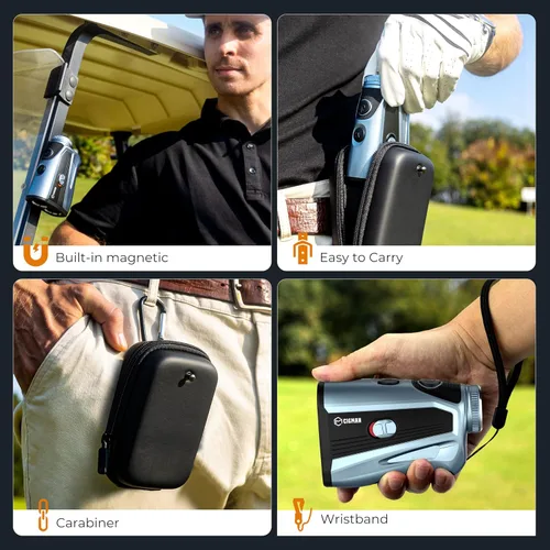 Vista 7 de CIGMAN - Telémetro láser de golf con interruptor de pendiente, buscador de golf recargable de 1200 yardas, magnético, escaneo continuo para caza