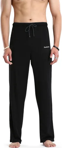 Vista 3 de Radofo Pantalones deportivos para correr, atléticos, casuales, para hombre, ligeros, para entrenamiento, con bolsillos con cremallera, pantalones