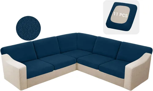 Vista 32 de HDCAXKJ - Fundas impermeables para cojín de sofá modular, fundas elásticas para cojín de sofá de esquina, fundas protectoras de muebles de jacquard