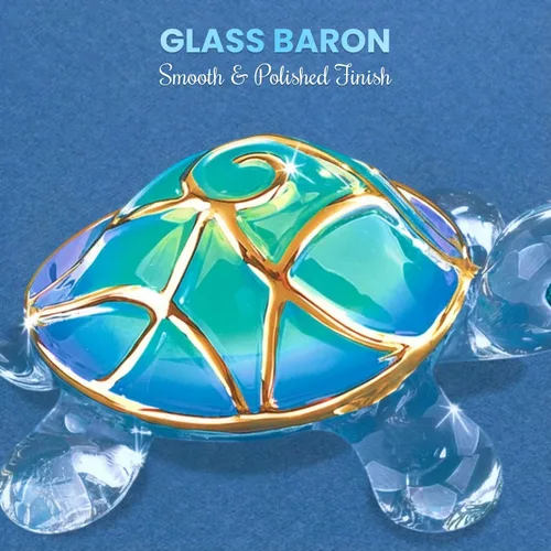 Vista 5 de Glass Baron Figura de cristal Tiffany la tortuga