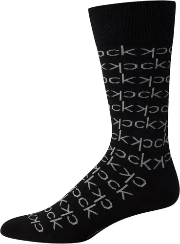 Vista 6 de Calvin Klein Calcetines de vestir para hombre - Calcetines estampados de mezcla de algodón (4 pares)