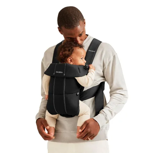 Vista 21 de BabyBjörn Portabebés Mini, gris claro, jersey 3D Portabebés (7-25 libras), ergonómico, fácil de usar