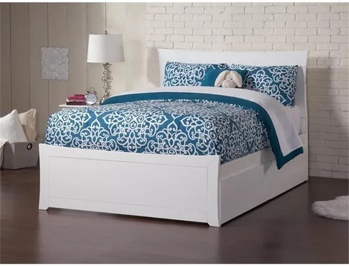 Vista 2 de Cama con plataforma de almacenamiento completo Urban en color blanco