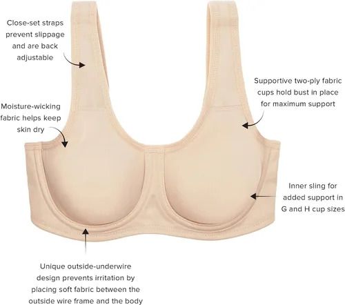 Vista 5 de Wacoal Sujetador deportivo con aros de soporte completo para mujer