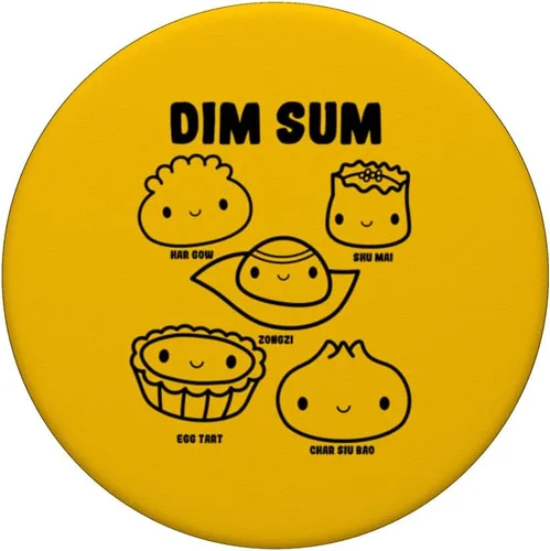 Vista 3 de Dim Sum Diseño Lindo Kawaii Estético Indie Chino Foodie PopSockets Intercambiables PopGrip