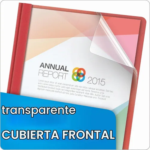 Vista 2 de Fundas para documentos con parte frontal transparente y lomo de polipiel (cajas de 25 unidades), de Oxford, Transparente