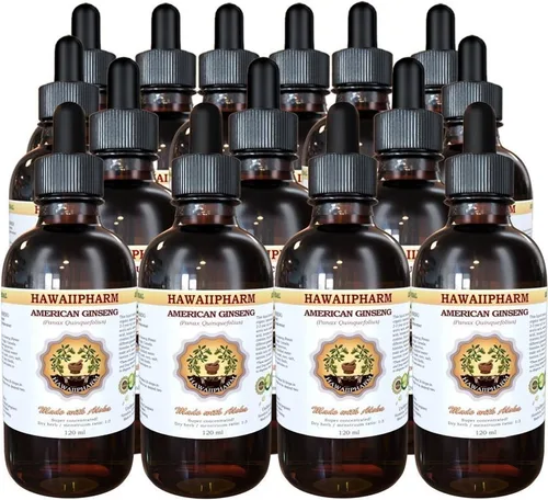 Vista 8 de Extracto líquido de ginseng americano, tintura de raíz seca de ginseng (Panax Quinquefolius) 4 onzas