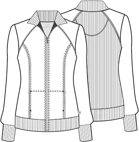 Vista 7 de Infinity by Cherokee 2391A - Chaquetas médicas con cremallera frontal para mujer, tela elástica en 4 direcciones