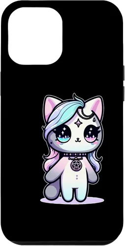 Vista 6 de Funda estética oculta espeluznante para iPhone 15 Kawaii Pastel Cat Ouija