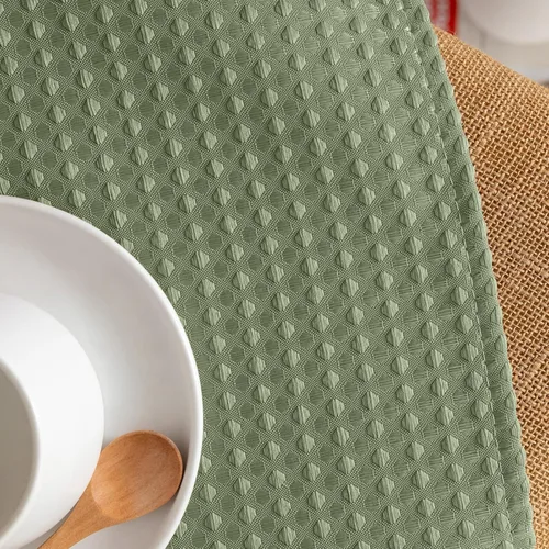 Vista 7 de Cenefa con textura de tejido waffle para cocina, cortinas de ventana impermeables (60 x 18 pulgadas, Sage, un panel)