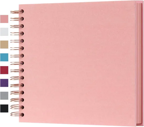 Vista 23 de potricher Álbum de Recortes DIY de 7 x 7 Pulgadas, 40 Páginas, Tapa Dura, Papel Kraft, Álbumes de Fotos para Recortes, Libro de Recuerdos para Bodas