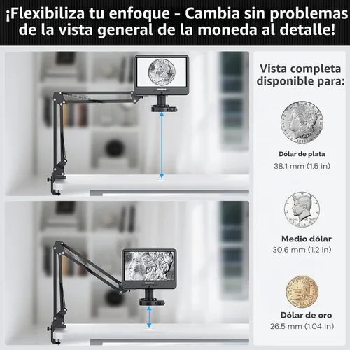Vista 5 de Andonstar AD109 Microscopio digital con pantalla de 10,1" para reparación de soldadura