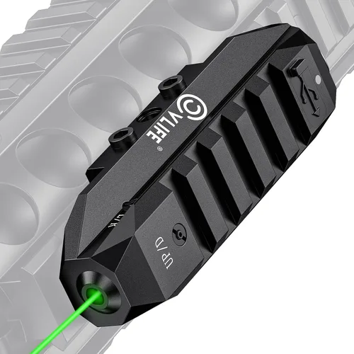 Vista 8 de CVLIFE Laser Sight for Rifle, Rechargeable Picatinny Rifle Laser Sight Low Profile, Strobe Mode, for Zeroing Hunting Shooting