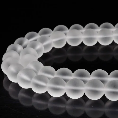 Vista 19 de RUBYCA Natural AAA Grado Blanco Claro Cuarzo Cristal Crackle Redondo Perlas Joyería Fabricación 1 Strand 0.157 in