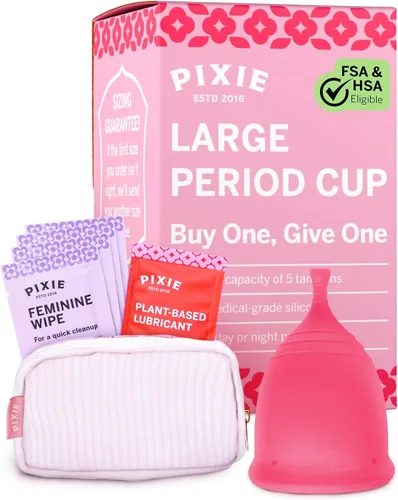 Vista 12 de Copa menstrual de Pixie - Sin metales ni toxinas - Clasificada como la más suave y reutilizable - Uso de 12 horas - 100% de silicona de grado médico