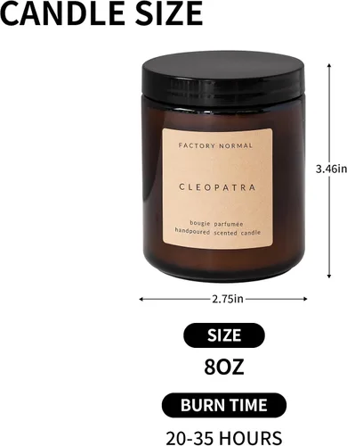 Vista 7 de Vela perfumada de soja en tarro de ámbar vela de perfume aroma curativo regalo (8 onzas, Cafe Au Lait)