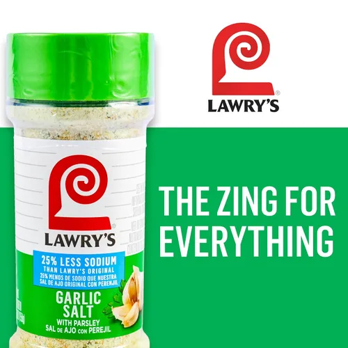 Vista 24 de Lawry's 25% menos de sal de ajo y sodio con perejil, 5.62 oz