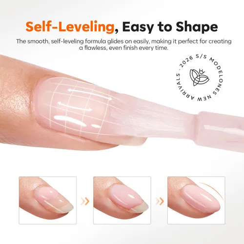 Vista 8 de modelones Builder Esmalte de uñas en gel, blanco lechoso constructor blanco