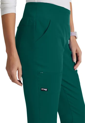 Vista 5 de BARCO Grey's Anatomy - Pantalón médico elástico de elastano para mujer, pantalón médico cónico para mujer