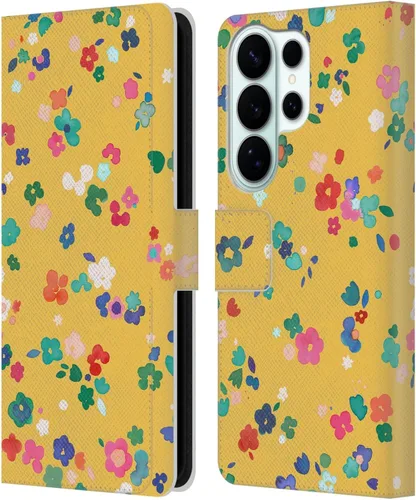 Vista 247 de Head Case Designs Officially Licensed Ninola Ditsy Flowers Yellow Nature Bold Leather Wallet Case Compatible with Samsung Galaxy A07 4G