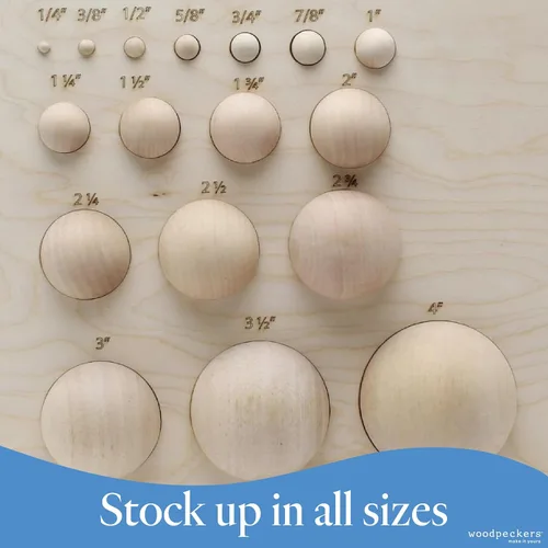 Vista 6 de Bolas de madera pequeñas de 1-3/4 pulgadas, paquete de 10 bolas de madera para manualidades y proyectos de bricolaje, bolas de madera de abedul