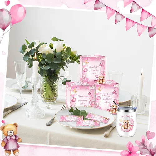 Vista 7 de Hoolerry Juego de 6 tazas para baby shower, vaso de acero inoxidable de 12