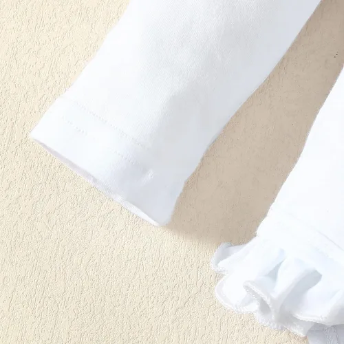 Vista 6 de SXSXSX Mameluco de 1er cumpleaños para niñas recién nacidas, traje con volantes