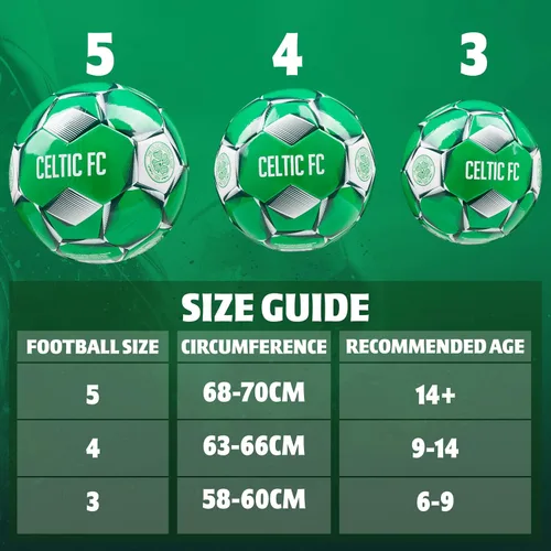 Vista 6 de Celtic F.C. Balón de fútbol para adultos, adolescentes y niños, entrenamiento, talla 3, 4 o 5, mercancía celta (verde, talla 4)