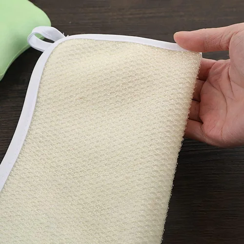 Vista 6 de 3 toallas de ducha exfoliantes de nailon, toalla de lavado corporal, toalla de limpieza para la cara y el cuerpo, toalla de baño de tejido suave