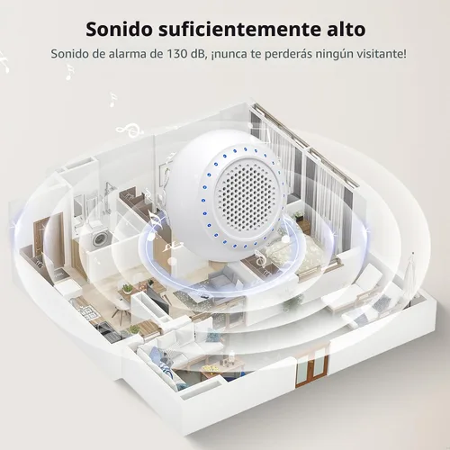 Vista 4 de Timbre inalámbrico, kit de timbre PHYSEN con 1 transmisor, 1 receptor, resistente al agua, funciona a 1000 pies, 32 tonos de timbre, 4 niveles