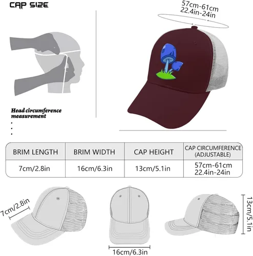 Vista 4 de devor Gorra de béisbol ajustable con diseño de hongos y hongos para mujer