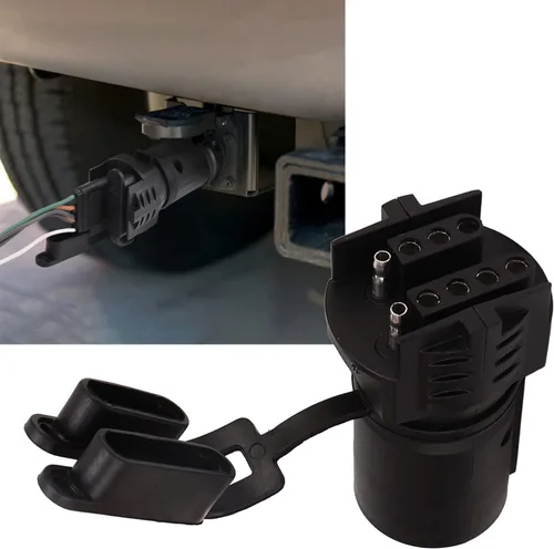 Vista 2 de Accesorios de remolque Adaptador de enchufe de remolque 7Pin a 4Pin 5Pin Adaptador de cableado Conector para luces de camión de remolque Rv