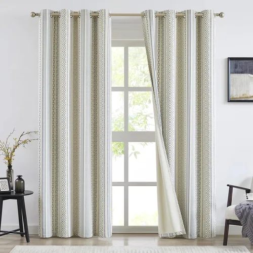 Vista 11 de Melodieux Cortinas bohemias 80% opacas de 63 pulgadas de largo para dormitorio, sala de estar, oscurecimiento de sala de estar, cortinas