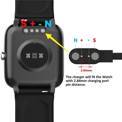 Vista 4 de FitTurn Cable de carga USB de repuesto para cargador de cable de carga para ID208 Plus/ID207 - WMK/aeac/Quican/para Uwatch 2 2S 3 3S 5/Urun S/UFit