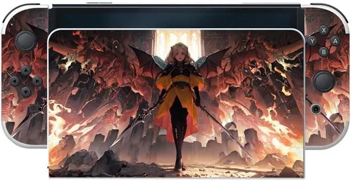 Vista 5 de PlayVital Juego completo de calcomanías protectoras para el modelo OLED de Nintendo Switch, calcomanías de vinilo personalizadas para consola Switch