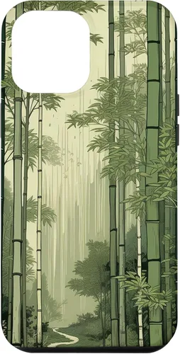Vista 6 de Funda para iPhone 14 con diseño de bosque japonés de bambú vintage Ukiyo-e Art