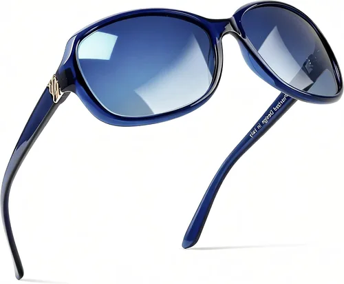 Vista 20 de SIPHEW - Gafas de sol polarizadas para mujer, gafas de sol cuadradas clásicas para mujer con protección UV Gafas de sol polarizadas negras A01