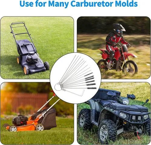 Vista 7 de AHL Kit de herramientas de limpieza de carburador, limpiador de eliminación de chorro de suciedad de carburador para ATV, UTV, motocicleta