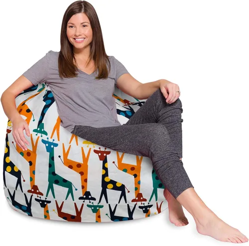 Vista 30 de Posh Beanbags - Sillón puff XL, 48 pulgadas, tela de lona para colorear - Mundo divertido Azul Rey Sólido