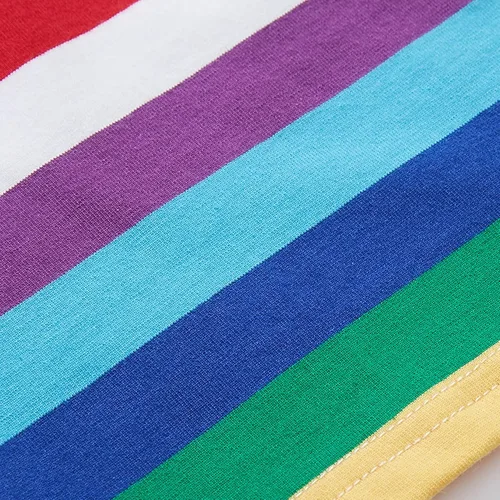 Vista 6 de Sooxiwood - Camiseta de manga corta para niño, diseño de rayas, multicolor