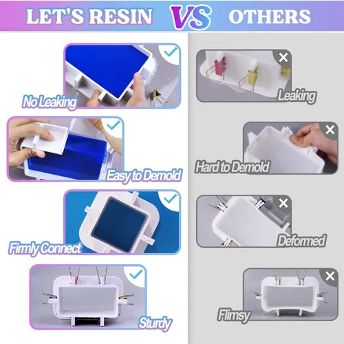 Vista 3 de LET'S RESIN Carcasa de Molde Ajustable para Fabricación de Moldes de Silicona (No para Uso Directo de Resina), Molde de Silicona para Fabricación