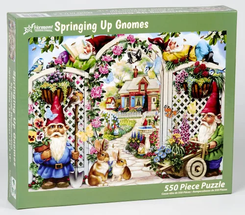 Vista 2 de Vermont Christmas Company Springing Up Gnomes - Rompecabezas de 550 piezas