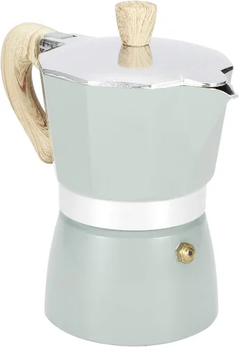 Vista 7 de Cafetera espresso para estufa, taza de café expreso de 3/6, portátil, de aluminio, cafetera italiana, estufa superior, cafetera percoladora