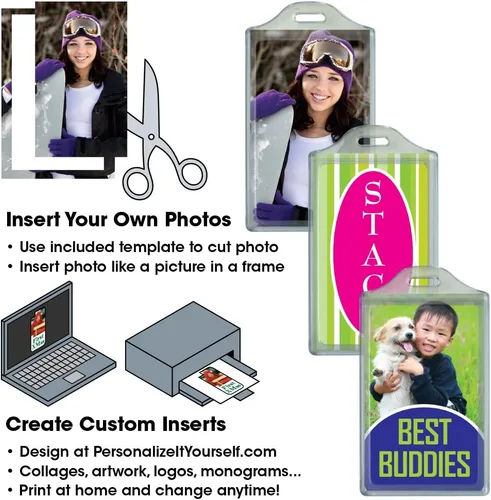 Vista 3 de Taza + etiqueta de bolsa = combo de regalo de bricolaje: crea tu propia taza de viaje personalizada con foto y etiqueta de equipaje, inserta tus
