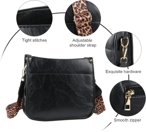 Vista 5 de Freie Liebe Bolsos cruzados con correa de guitarra para mujer bolsos cruzados de piel sintética grandes bolsos de diseño