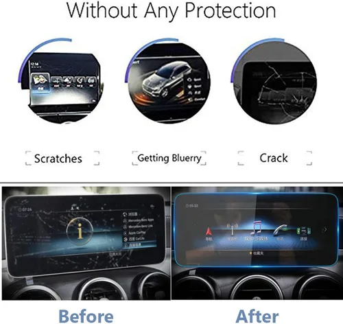 Vista 2 de TTCR-II - Protector de pantalla compatible con Mercedes Clase C W205 2019-2021 Protector de pantalla táctil para consola Mercedes GLC Clase W253