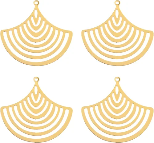 Vista 24 de John Bead Beadwork Findings - Colgante dorado (3 unidades)