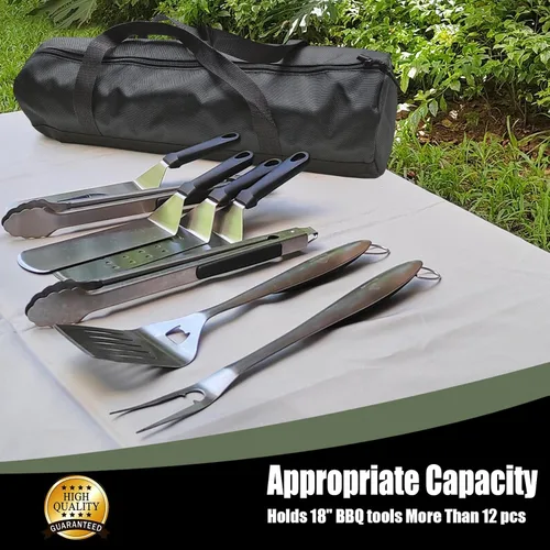 Vista 2 de Bolsa de almacenamiento de accesorios para barbacoa, bolsa de herramientas para almacenamiento de herramientas de barbacoa, almacenamiento