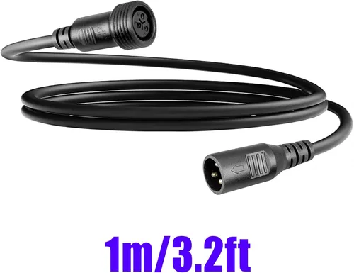 Vista 6 de Cable de cable de luces de escenario al aire libre, cable DMX aterproof de 3.3 ft/3.2 pies con XLR macho para luz Par LED impermeable usada por